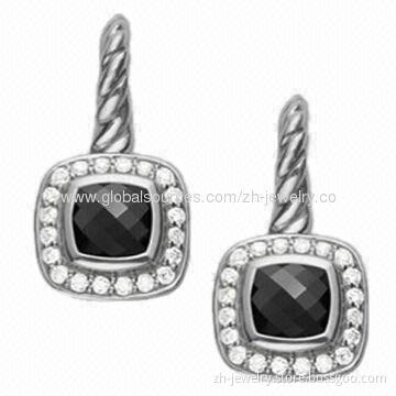 Ladies' Sterling Silver Drop Earrings, Material is 925 Sterling Silver